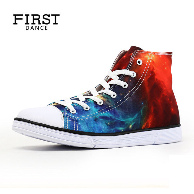 Fashion Punk Skull Classic Canvas Shoes Men High Top Hip Hop Shoes Skeleton Canvas 3D