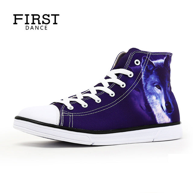 Fashion Punk Skull Classic Canvas Shoes Men High Top Hip Hop Shoes Skeleton Canvas 3D