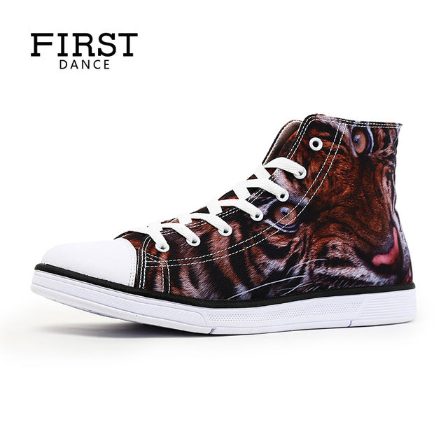 Fashion Punk Skull Classic Canvas Shoes Men High Top Hip Hop Shoes Skeleton Canvas 3D