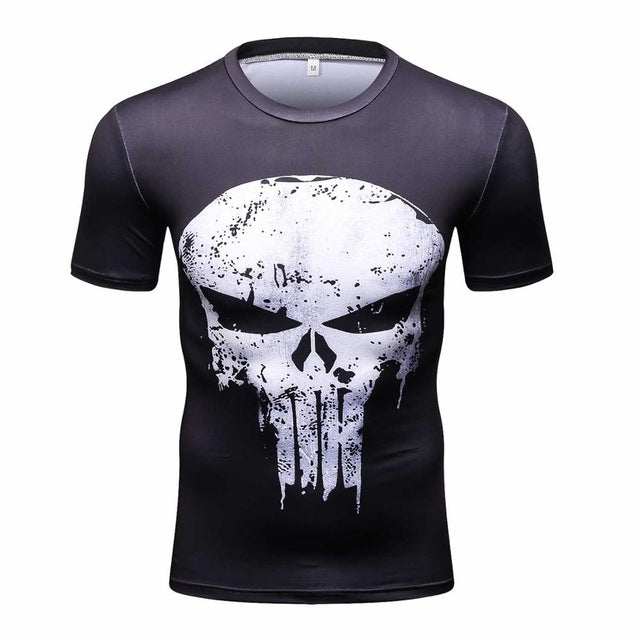 3D compression shirt fitness tights T-shirt crossfit quick dry t shirt Men Summer Cool Tees