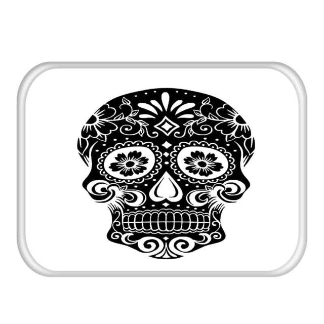 Flower Skull Pattern Anti-Slip Suede Carpet Door mat doormat Outdoor Kitchen Living room Floor Mat Rug