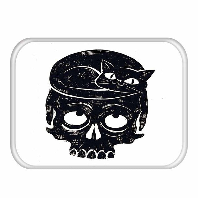 Flower Skull Pattern Anti-Slip Suede Carpet Door mat doormat Outdoor Kitchen Living room Floor Mat Rug