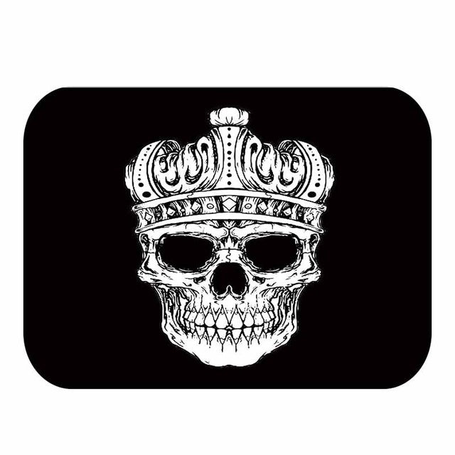Flower Skull Pattern Anti-Slip Suede Carpet Door mat doormat Outdoor Kitchen Living room Floor Mat Rug