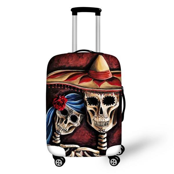 3D Punk Skull Head Printed Luggage Waterproof Covers