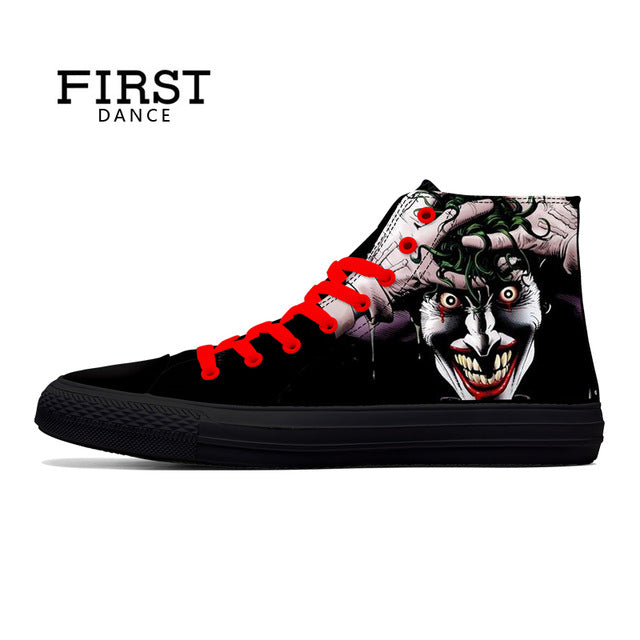 Punk Skull High Top Shoes Men Classic High Canvas Shoes Fashion 3D Street Nice Printed
