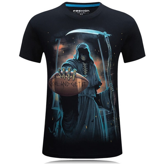 3d Skull Cotton T Shirts Fashion 2017 Summer New Brand T Shirt Men Hip Hop Men T-Shirt