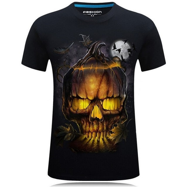 3d Skull Cotton T Shirts Fashion 2017 Summer New Brand T Shirt Men Hip Hop Men T-Shirt