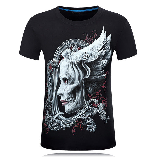 3d Skull Cotton T Shirts Fashion 2017 Summer New Brand T Shirt Men Hip Hop Men T-Shirt