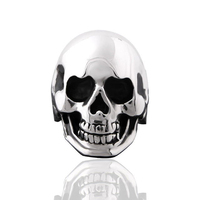 Skull Ring Gothic Punk Biker Rider Red/Blue Eyes Ring Stainless Steel Skeleton Finger Band Rings