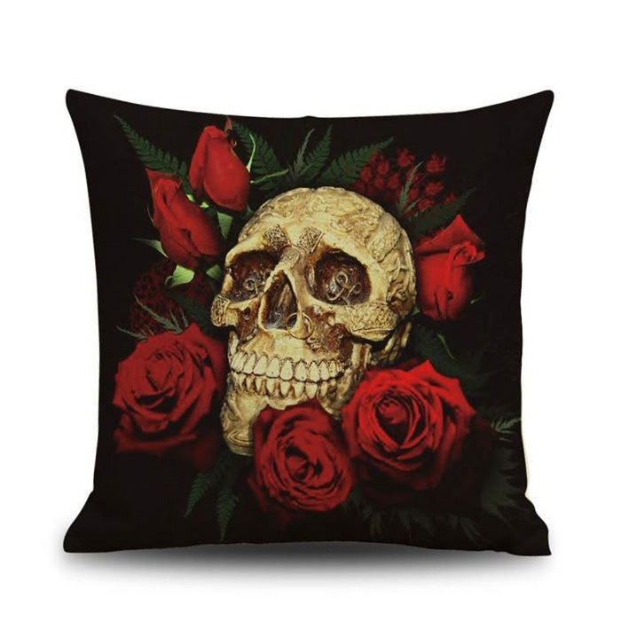 Practical Boutique Halloween Skull Pattern Square Throw Pillow Case Cushion Cover Sofa Decor
