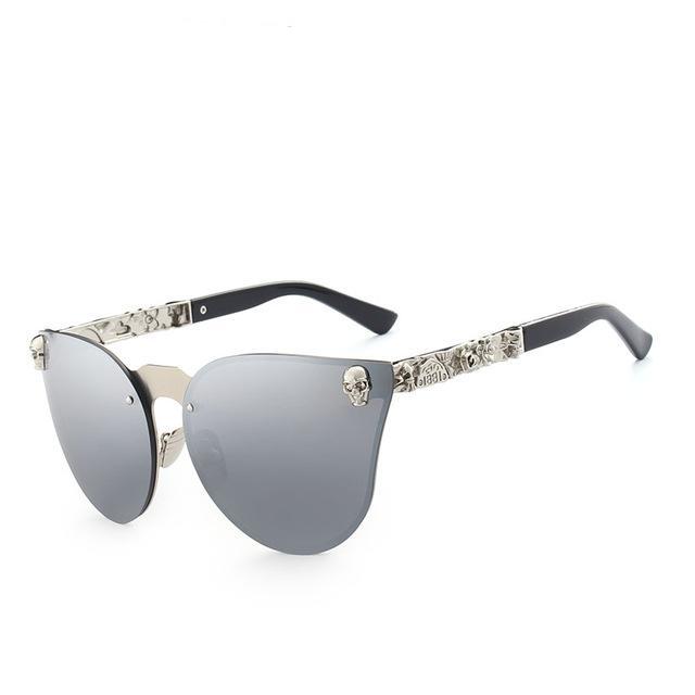 Sunglasses Women Brand Design Skull Metal Temple Sun glasses Gold Eyewear Accessories