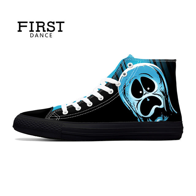 Classic Canvas Men Casual Shoes Fashion High Top Shoes Men Printed Canvas Sneakers