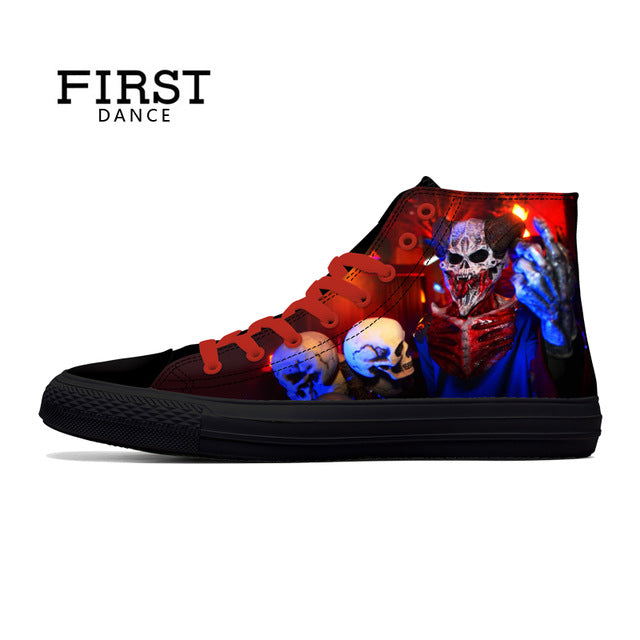 Classic Canvas Men Casual Shoes Fashion High Top Shoes Men Printed Canvas Sneakers
