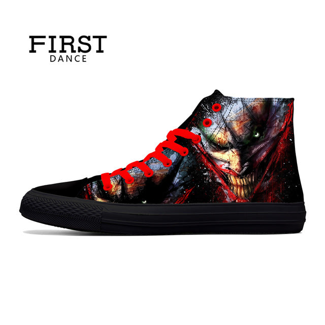 Classic Canvas Men Casual Shoes Fashion High Top Shoes Men Printed Canvas Sneakers