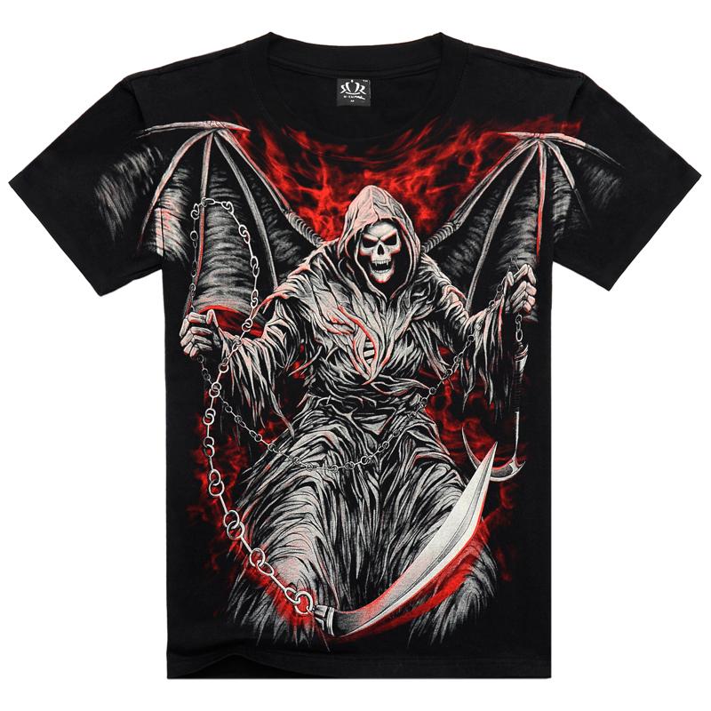New Summer Men's Wear Cotton Short Sleeve T-shirt Casual 3D Print Rock Tshirt For Man Full Printed