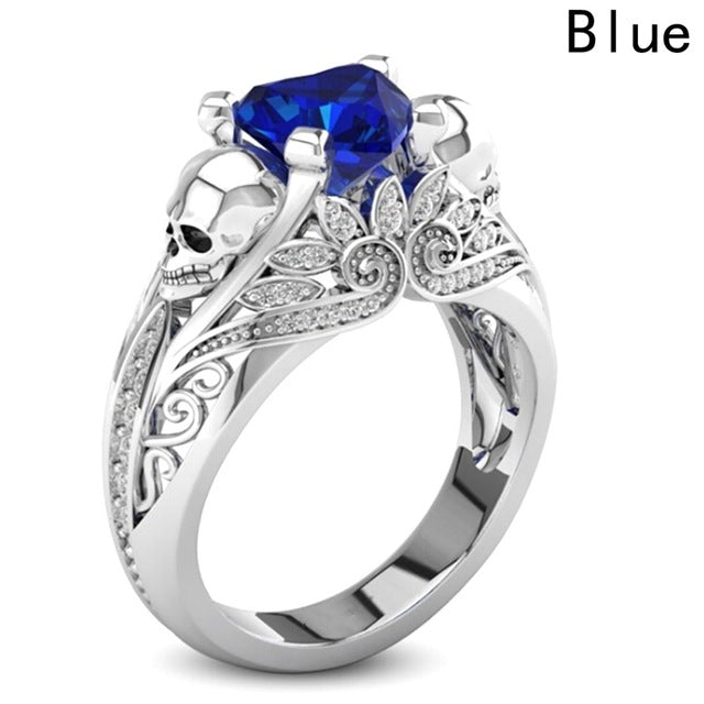 Skull Skeleton Hand CZ Ring European And American Punk Style Motor Biker Men Ring