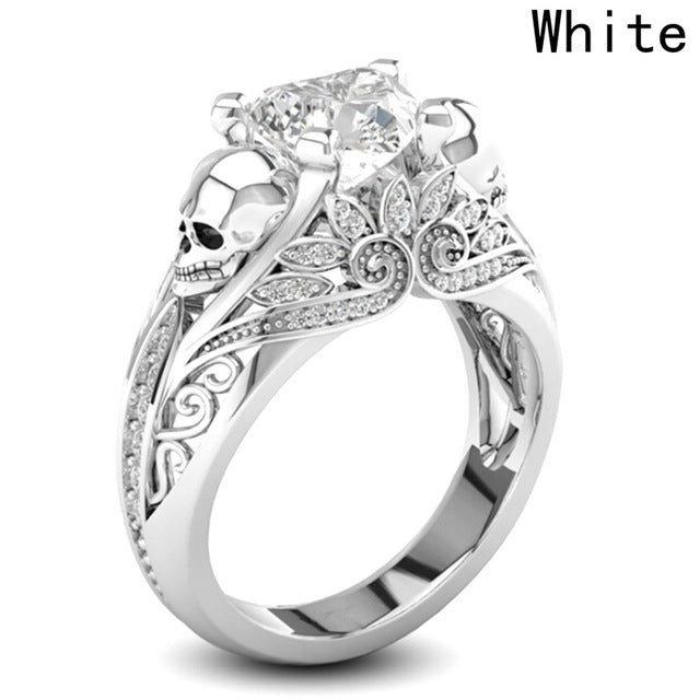 Skull Skeleton Hand CZ Ring European And American Punk Style Motor Biker Men Ring