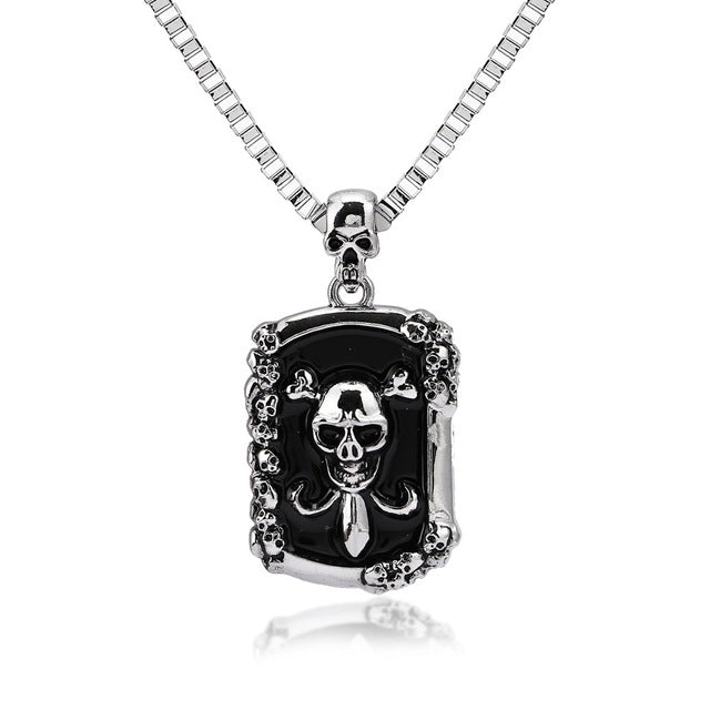 Super Fashion Punk Rock And Roll Wind Personalized Skull Pendant Necklaces