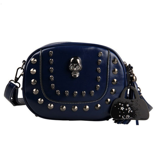 Women Small Messenger Bags Skull Women Handbags Vintage Rivet Crossbody Bags Tassel Purse