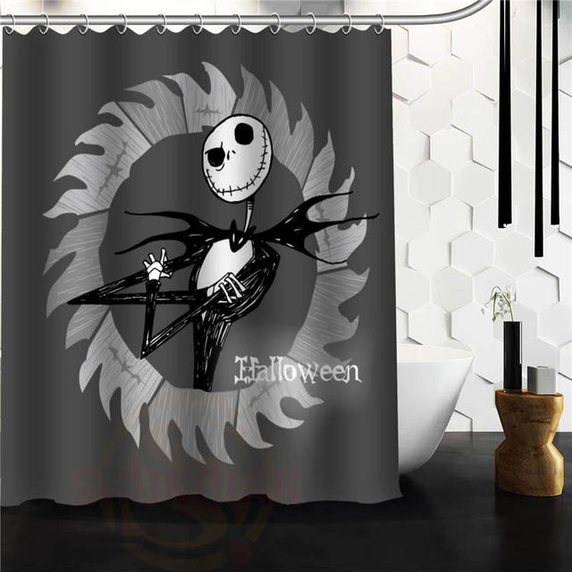 Skull Shower Curtains Bathroom Mildewproof Polyester Curtains Waterproof Fabric with Hooks