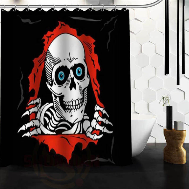 Skull Shower Curtains Bathroom Mildewproof Polyester Curtains Waterproof Fabric with Hooks
