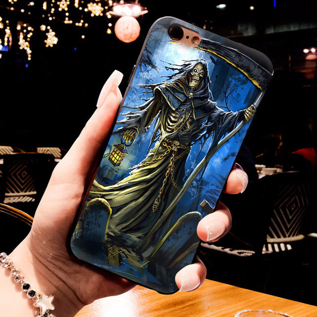 Grim Reaper Skull Skeleton Luxury Hybrid phone case for iPhone