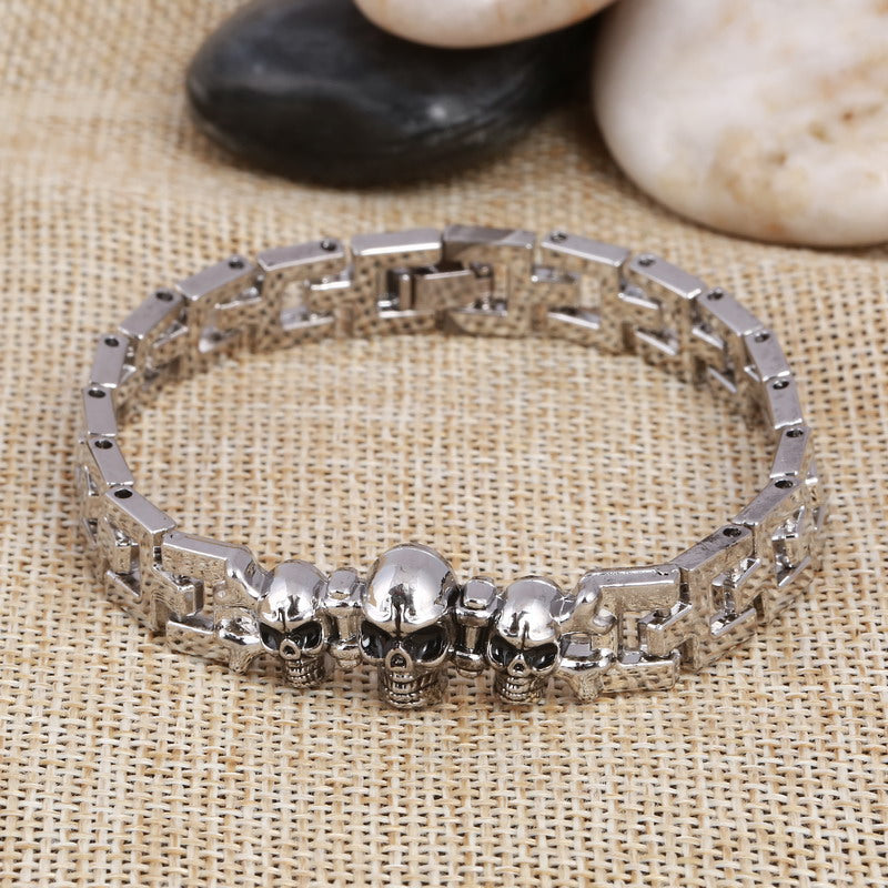 Fashion Masculina Skull Bracelet Steel Metal Bracelets and Bangles With Calavera Bracelet Homme