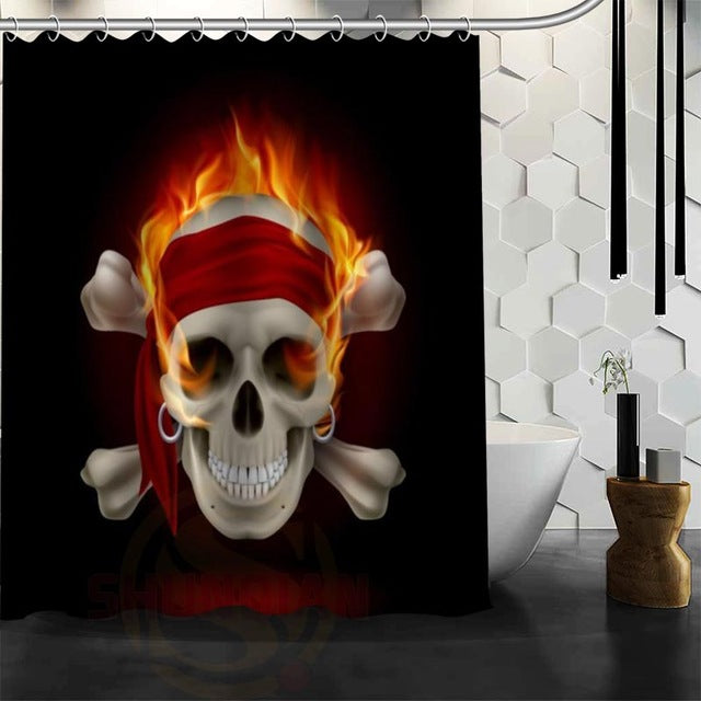 Hot selling skull Custom Shower Curtain Bath Curtain Waterproof