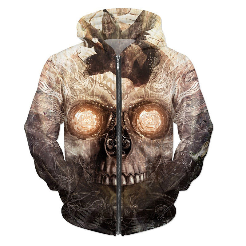 Metal Skull Printing Sportwear Streetwear Style Outwear Men's Pullover Plus Size 5XL