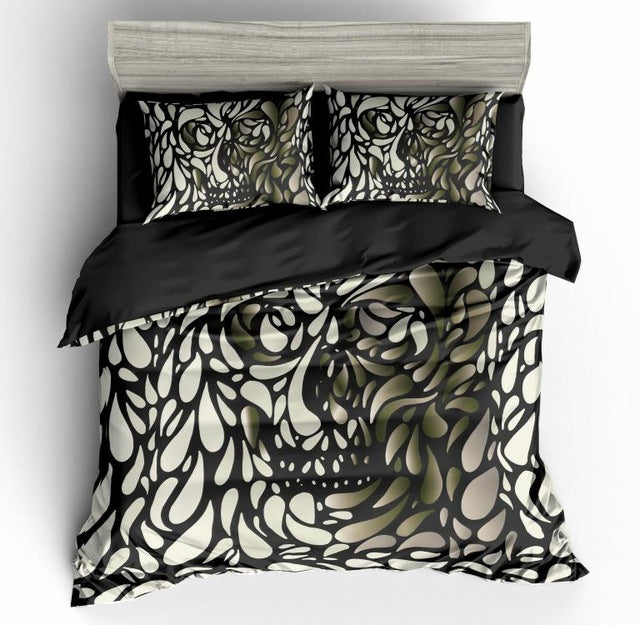 Bedding Set King size Bohemian skull Print Duvet Cover set with pillowcase