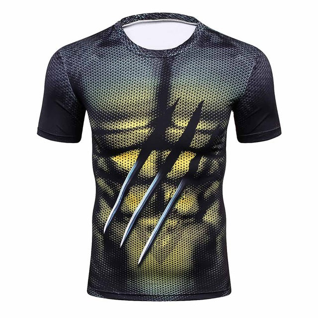 Fitness MMA Compression Shirt Men Anime Bodybuilding Short Cool skull 3D Printed