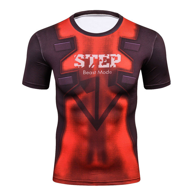 Fitness MMA Compression Shirt Men Anime Bodybuilding Short Cool skull 3D Printed