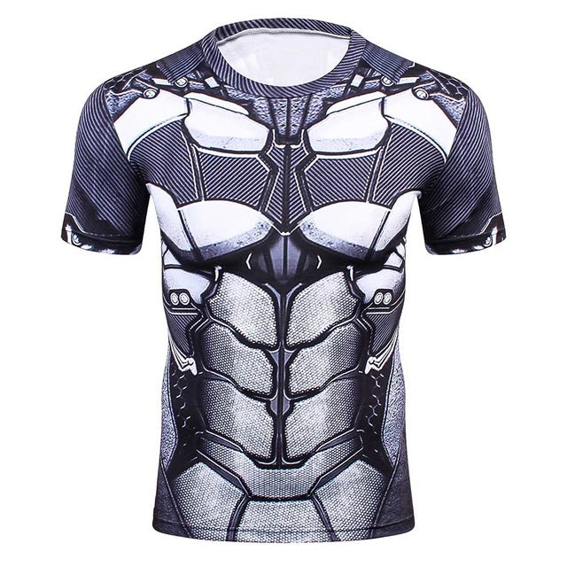 Fitness MMA Compression Shirt Men Anime Bodybuilding Short Cool skull 3D Printed