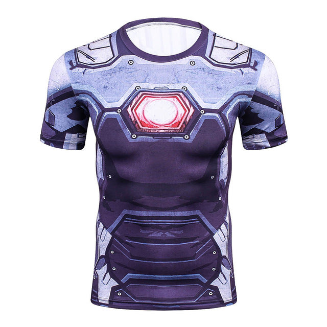 Fitness MMA Compression Shirt Men Anime Bodybuilding Short Cool skull 3D Printed