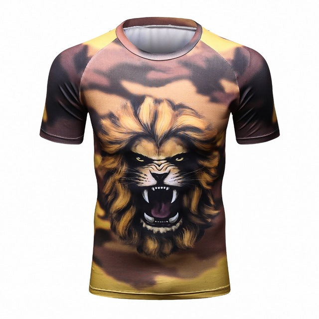 Fitness MMA Compression Shirt Men Anime Bodybuilding Short Cool skull 3D Printed