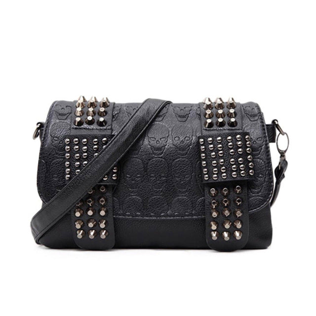 Vintage Fashion Skull Women Messenger Bags Rivet Envelope Mini Clutch Bags Envelope Crossbody