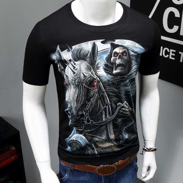 3D Skull Cotton T Shirts Fashion Brand T Shirt Men Hip Hop Casual Tees large size S-6XL Fitness