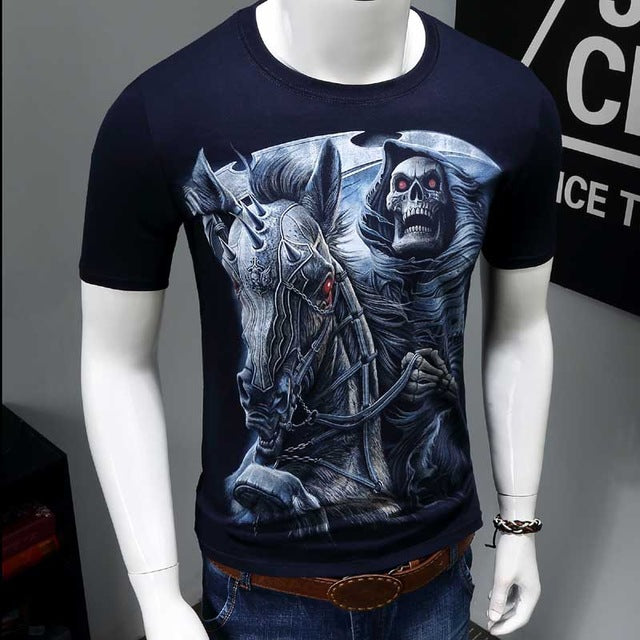 3D Skull Cotton T Shirts Fashion Brand T Shirt Men Hip Hop Casual Tees large size S-6XL Fitness