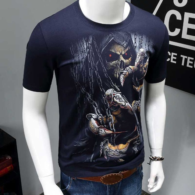 3D Skull Cotton T Shirts Fashion Brand T Shirt Men Hip Hop Casual Tees large size S-6XL Fitness