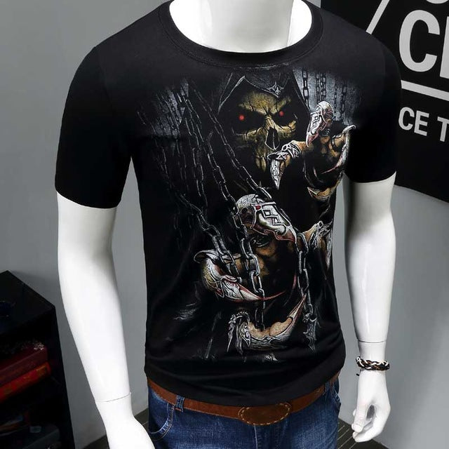 3D Skull Cotton T Shirts Fashion Brand T Shirt Men Hip Hop Casual Tees large size S-6XL Fitness