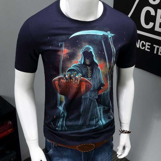 3D Skull Cotton T Shirts Fashion Brand T Shirt Men Hip Hop Casual Tees large size S-6XL Fitness