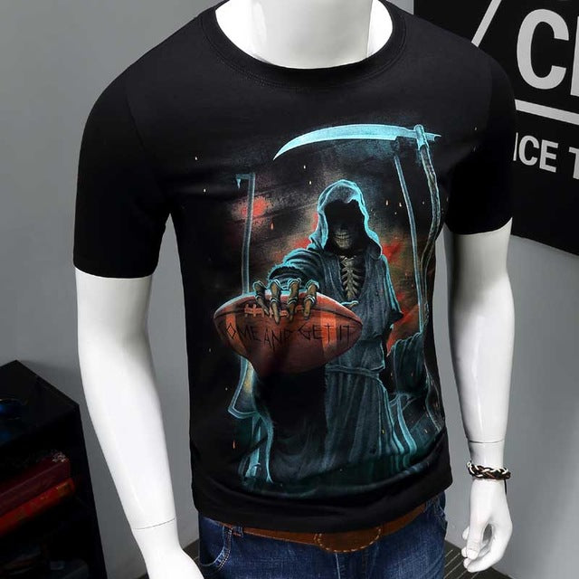 3D Skull Cotton T Shirts Fashion Brand T Shirt Men Hip Hop Casual Tees large size S-6XL Fitness