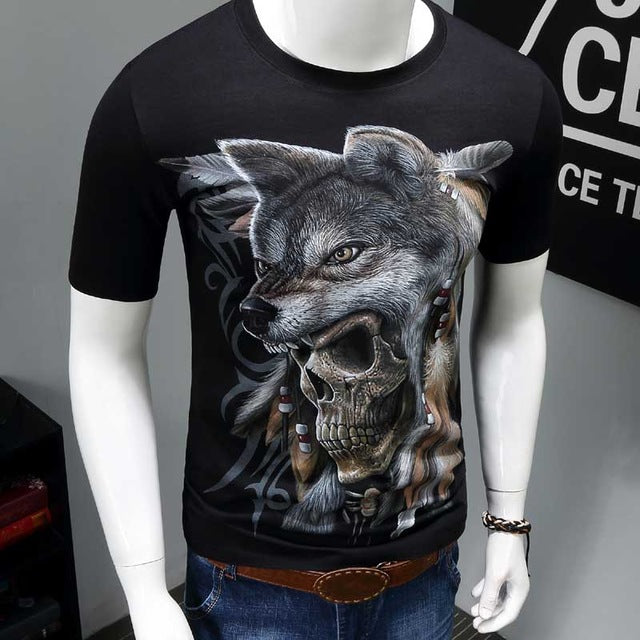 3D Skull Cotton T Shirts Fashion Brand T Shirt Men Hip Hop Casual Tees large size S-6XL Fitness