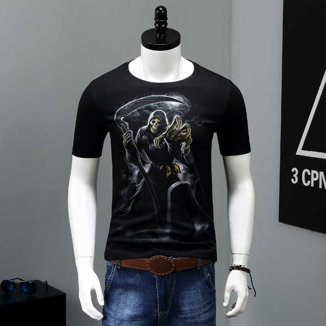 3D Skull Cotton T Shirts Fashion Brand T Shirt Men Hip Hop Casual Tees large size S-6XL Fitness