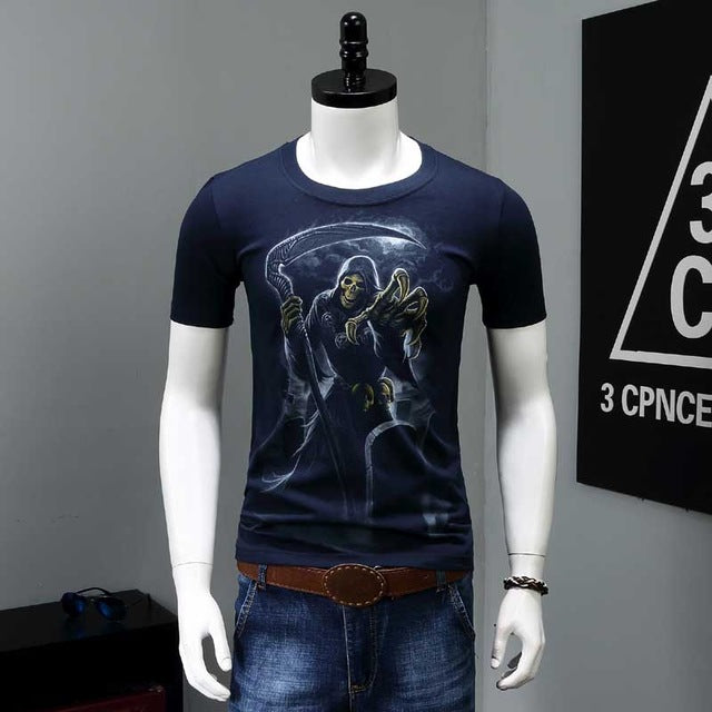 3D Skull Cotton T Shirts Fashion Brand T Shirt Men Hip Hop Casual Tees large size S-6XL Fitness