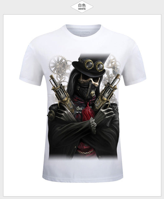 3D Skull Cotton T Shirts Fashion Brand T Shirt Men Hip Hop Casual Tees large size S-6XL Fitness