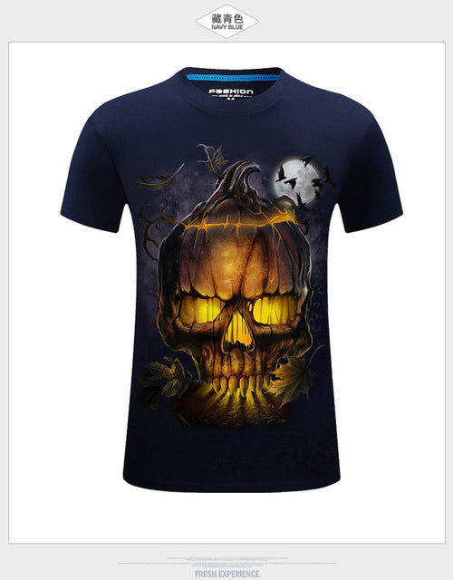3D Skull Cotton T Shirts Fashion Brand T Shirt Men Hip Hop Casual Tees large size S-6XL Fitness