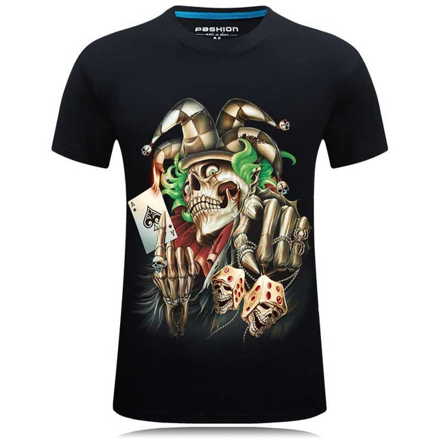 3D Skull Cotton T Shirts Fashion Brand T Shirt Men Hip Hop Casual Tees large size S-6XL Fitness