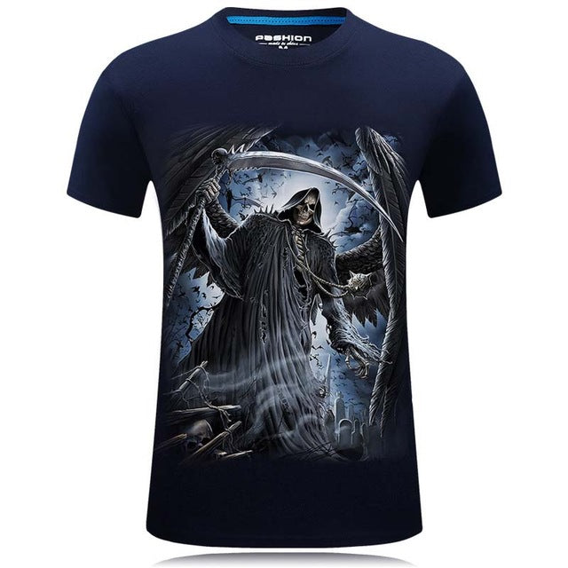 3D Skull Cotton T Shirts Fashion Brand T Shirt Men Hip Hop Casual Tees large size S-6XL Fitness