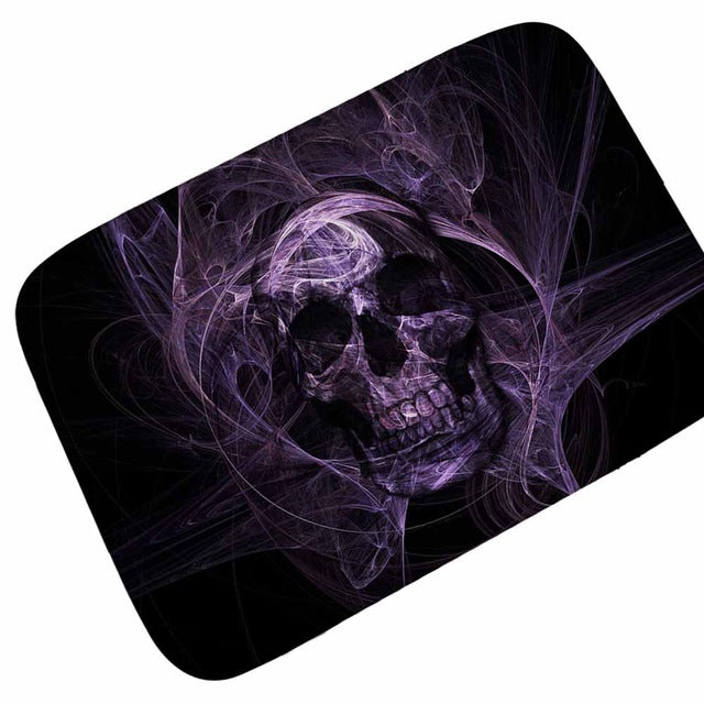 Punk Skull Printed Corridor Mats Hallway Carpet Anti-slip Outdoor Rugs Front Door Mats